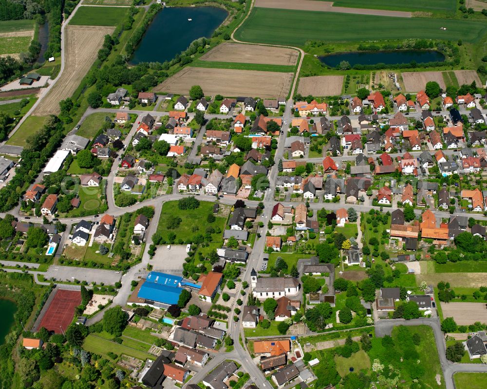 Marlen from the bird's eye view: Village view on the edge of agricultural fields and land in Marlen in the state Baden-Wuerttemberg, Germany