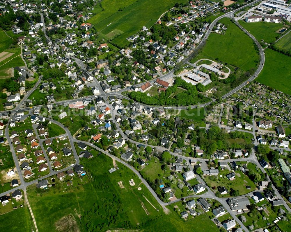 Aerial photograph Mühlau - Village view on the edge of agricultural fields and land in Mühlau in the state Saxony, Germany