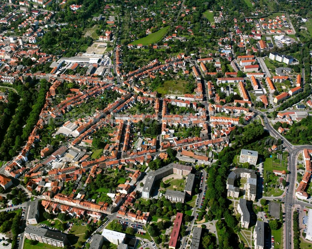 Aerial image Mühlhausen/Thüringen - Village view on the edge of agricultural fields and land in Mühlhausen in the state Thuringia, Germany