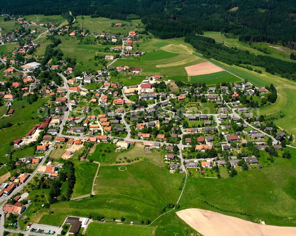 Aerial photograph Murg - Village view on the edge of agricultural fields and land in Murg in the state Baden-Wuerttemberg, Germany