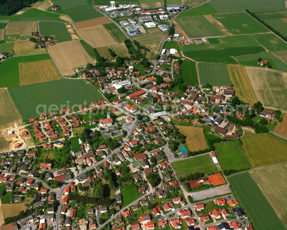 Niederwinkling from above - Village view on the edge of agricultural fields and land in Niederwinkling in the state Bavaria, Germany