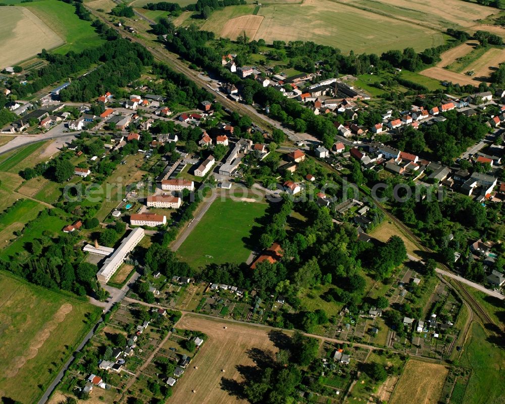 Aerial image Padegrim - Village view on the edge of agricultural fields and land in Padegrim in the state Saxony-Anhalt, Germany