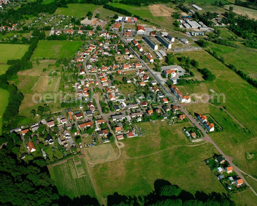 Padegrim from above - Village view on the edge of agricultural fields and land in Padegrim in the state Saxony-Anhalt, Germany