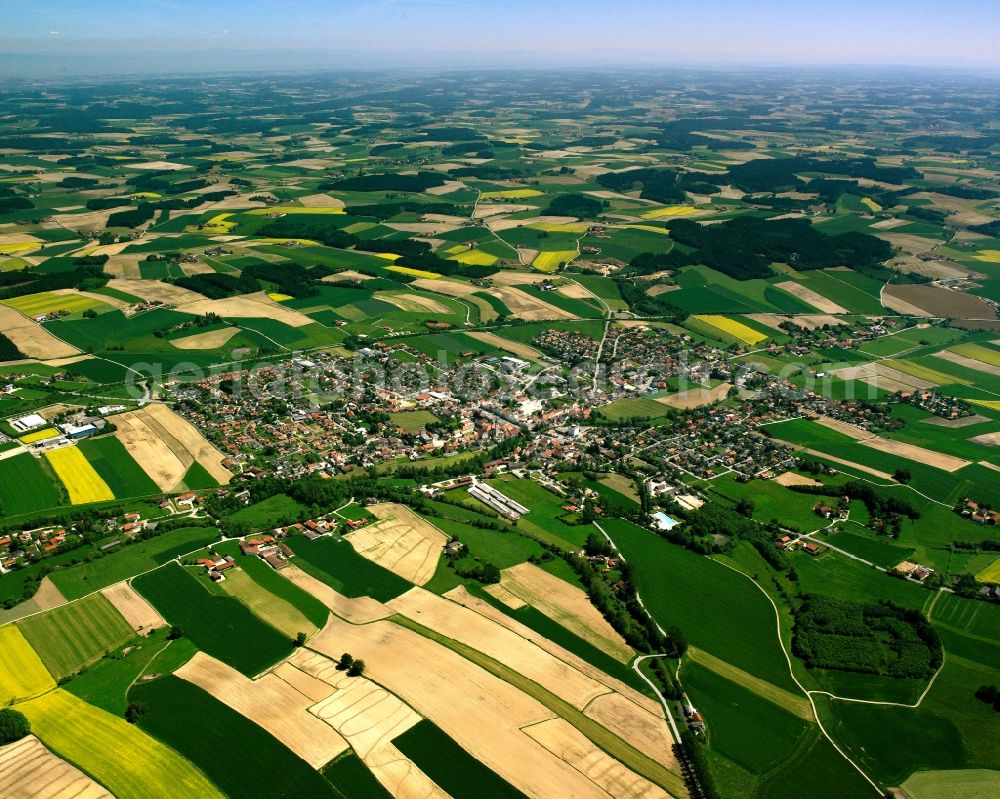 Aerial photograph Panzing - Village view on the edge of agricultural fields and land in Panzing in the state Bavaria, Germany