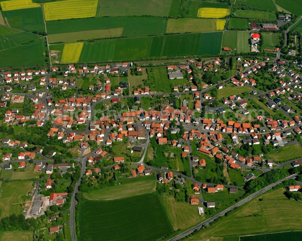 Aerial photograph Ransbach - Village view on the edge of agricultural fields and land in Ransbach in the state Hesse, Germany