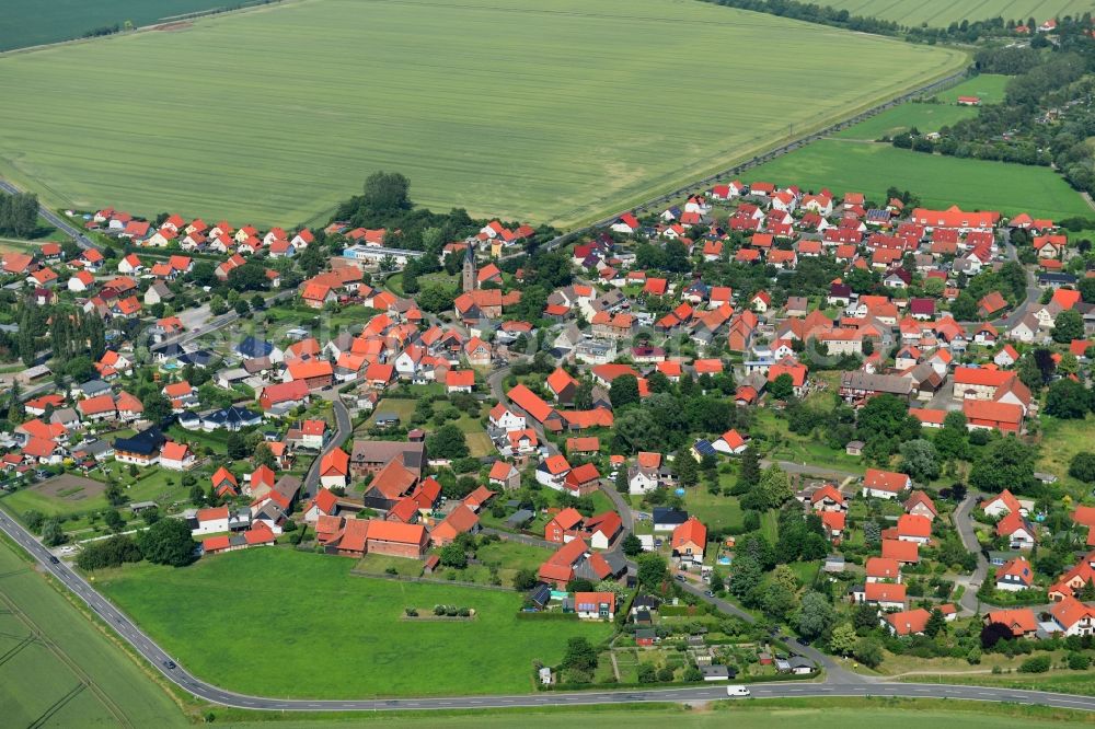 Aerial photograph Reddeber - Village view on the edge of agricultural fields and land in Reddeber in the state Saxony-Anhalt, Germany