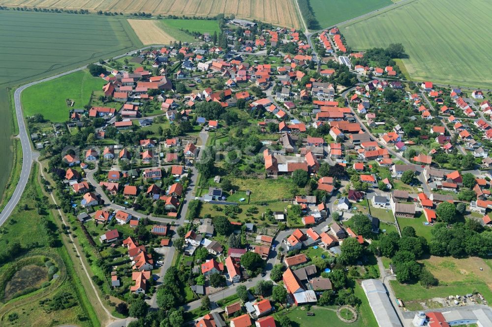 Reddeber from above - Village view on the edge of agricultural fields and land in Reddeber in the state Saxony-Anhalt, Germany