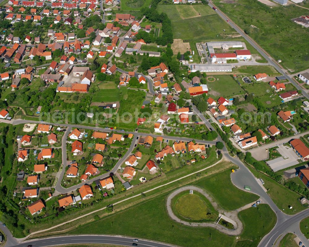 Reddeber from above - Village view on the edge of agricultural fields and land in Reddeber in the state Saxony-Anhalt, Germany