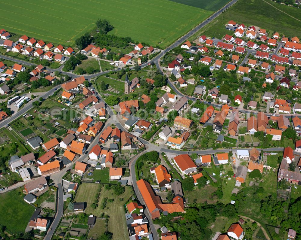 Aerial photograph Reddeber - Village view on the edge of agricultural fields and land in Reddeber in the state Saxony-Anhalt, Germany