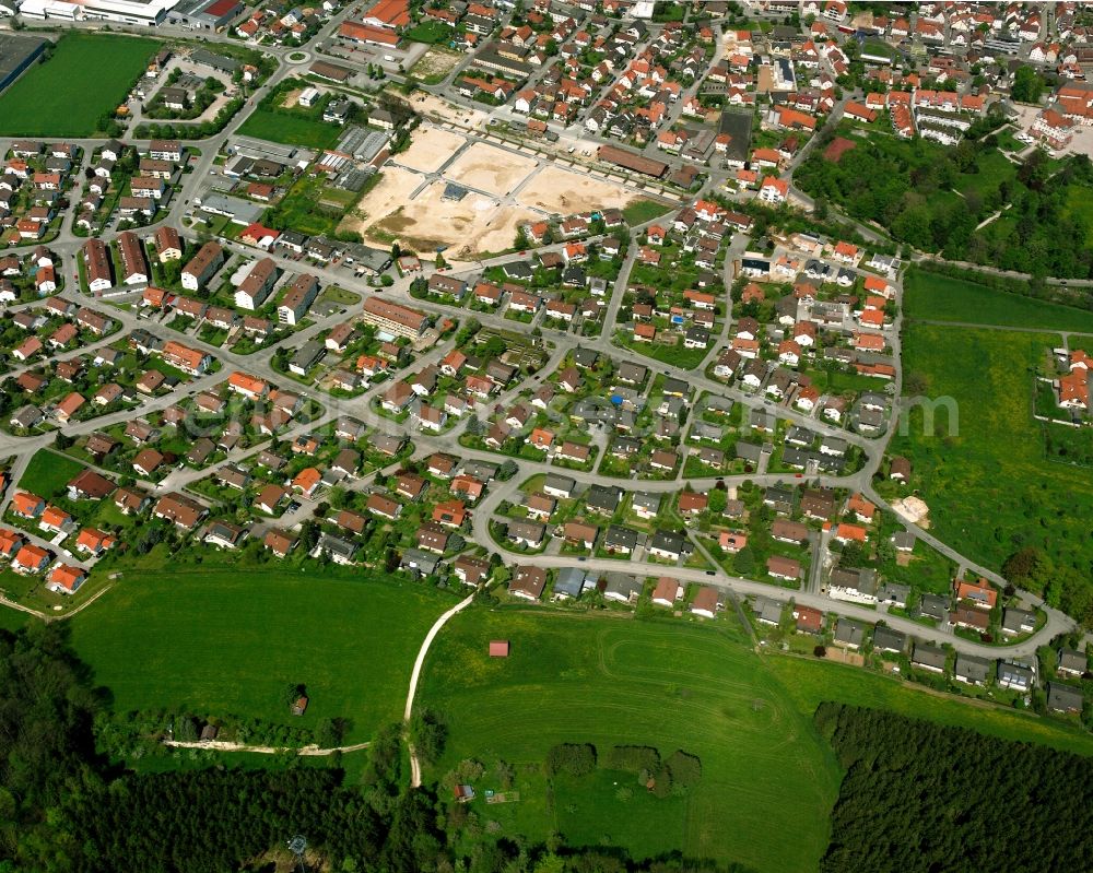 Reichenbach from the bird's eye view: Village view on the edge of agricultural fields and land in Reichenbach in the state Baden-Wuerttemberg, Germany