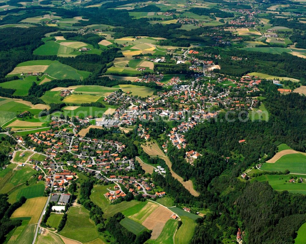 Reihnbachholz from the bird's eye view: Village view on the edge of agricultural fields and land in Reihnbachholz in the state Bavaria, Germany