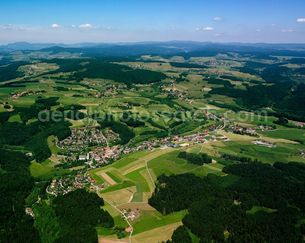 Aerial image Rickenbach - Village view on the edge of agricultural fields and land in Rickenbach in the state Baden-Wuerttemberg, Germany