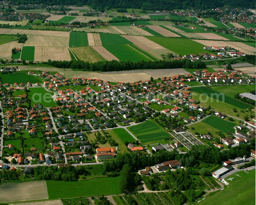 Aerial photograph Ritzing - Village view on the edge of agricultural fields and land in Ritzing in the state Bavaria, Germany