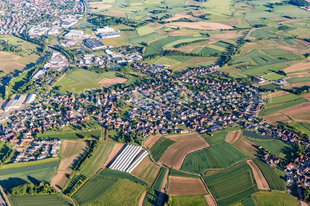 Aerial photograph Sand - Village view on the edge of agricultural fields and land in Sand in the state Baden-Wurttemberg, Germany