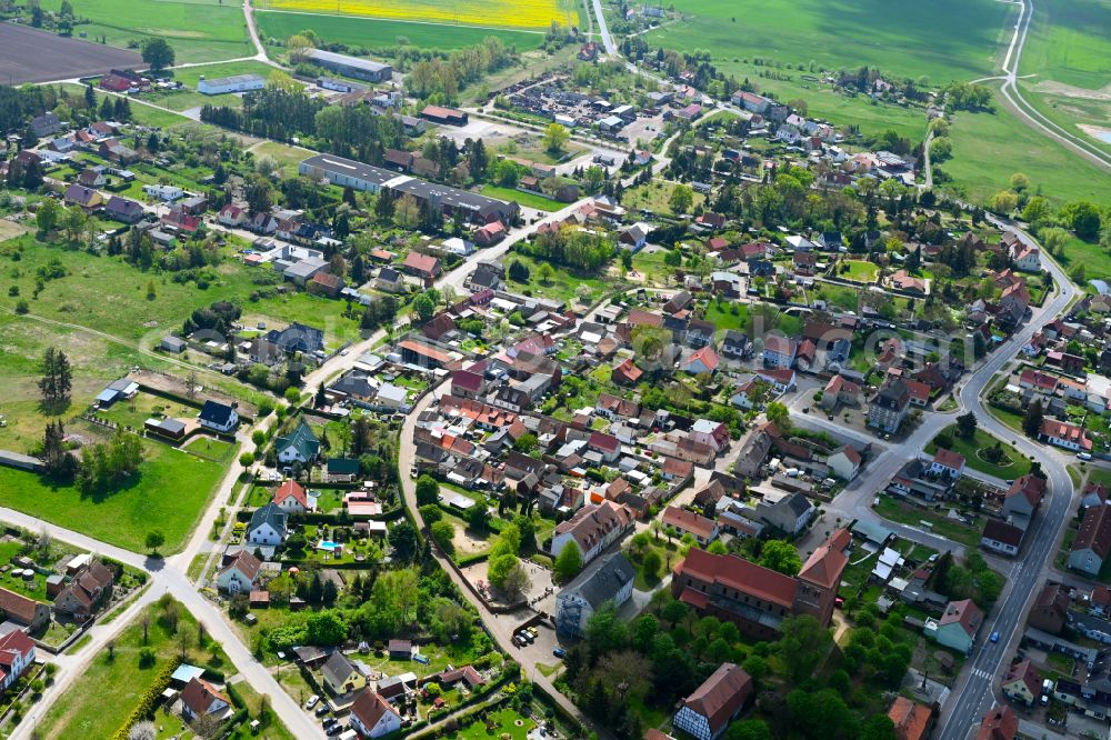 Aerial image Sandau (Elbe) - Village view on the edge of agricultural fields and land in Sandau (Elbe) in the state Saxony-Anhalt, Germany