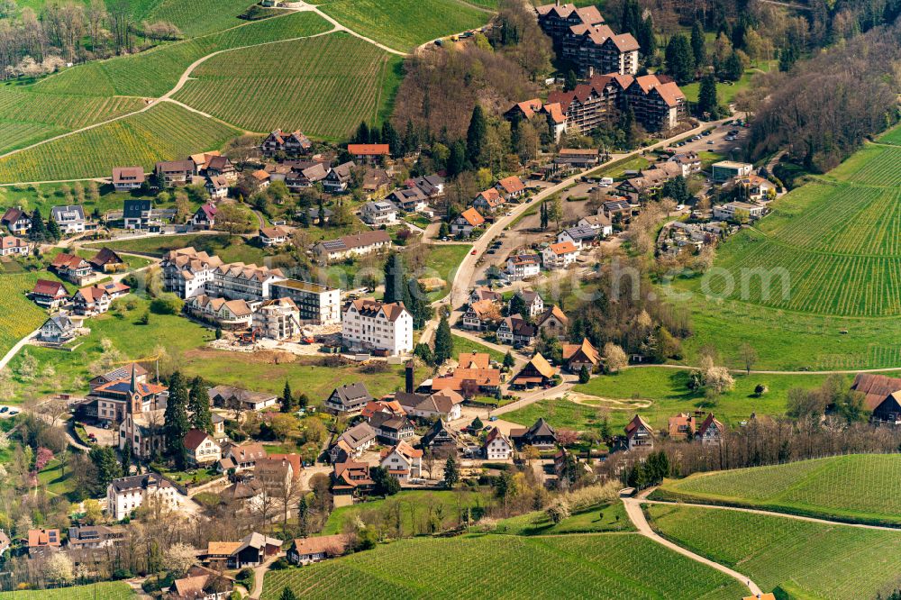 Aerial photograph Sasbachwalden - Village view on the edge of agricultural fields and land in Sasbachwalden in the state Baden-Wuerttemberg, Germany