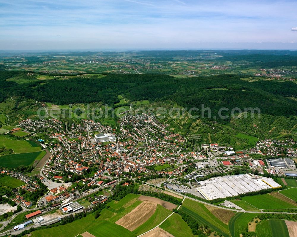 Aerial photograph Schlechtbach - Village view on the edge of agricultural fields and land in Schlechtbach in the state Baden-Wuerttemberg, Germany