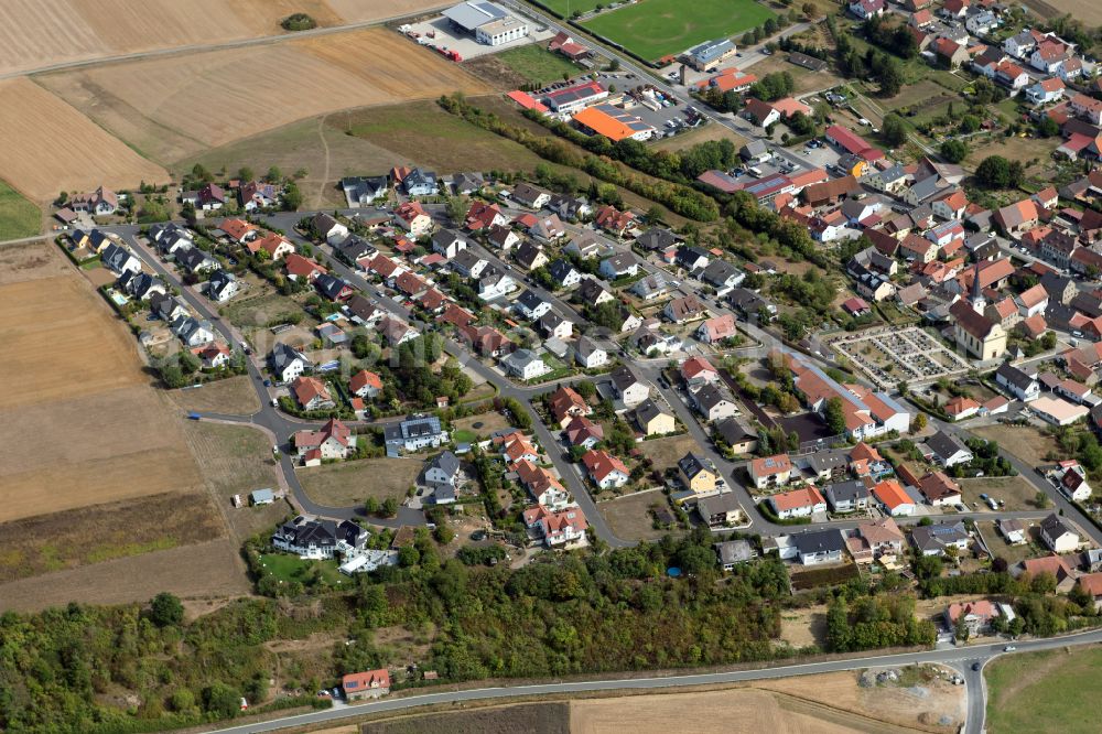 Aerial photograph Schwebenried - Village view on the edge of agricultural fields and land in Schwebenried in the state Bavaria, Germany