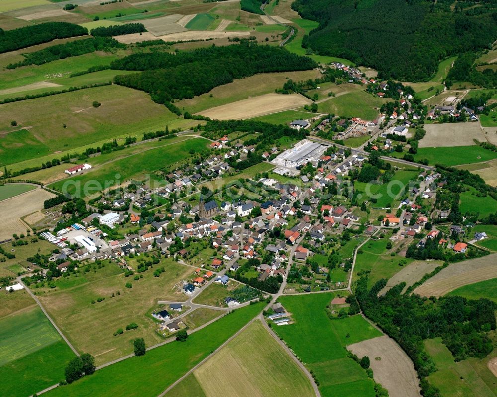 Sien from the bird's eye view: Village view on the edge of agricultural fields and land in Sien in the state Rhineland-Palatinate, Germany