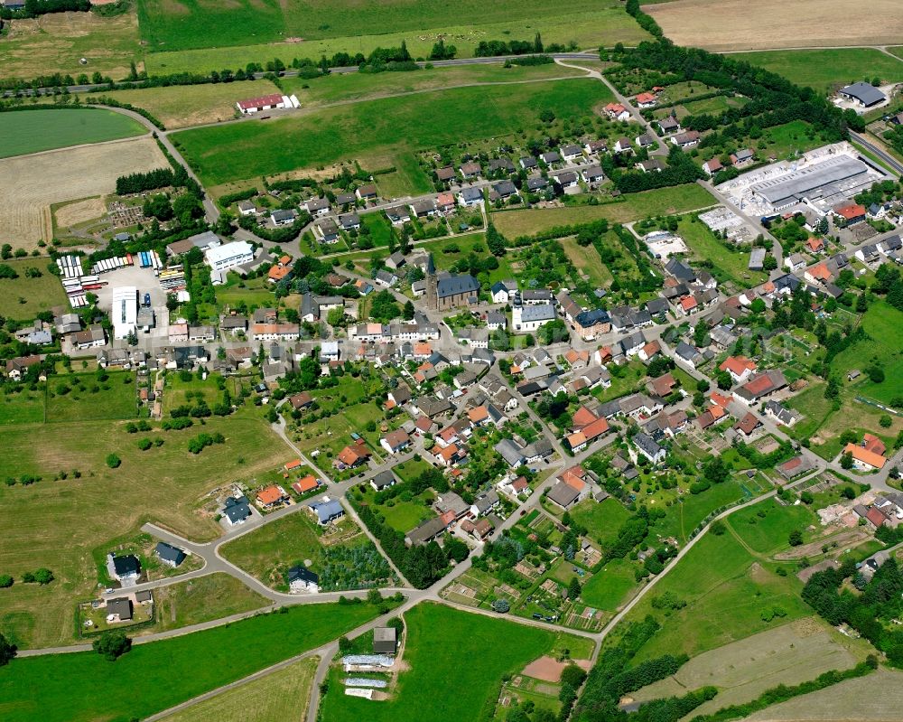 Sien from above - Village view on the edge of agricultural fields and land in Sien in the state Rhineland-Palatinate, Germany