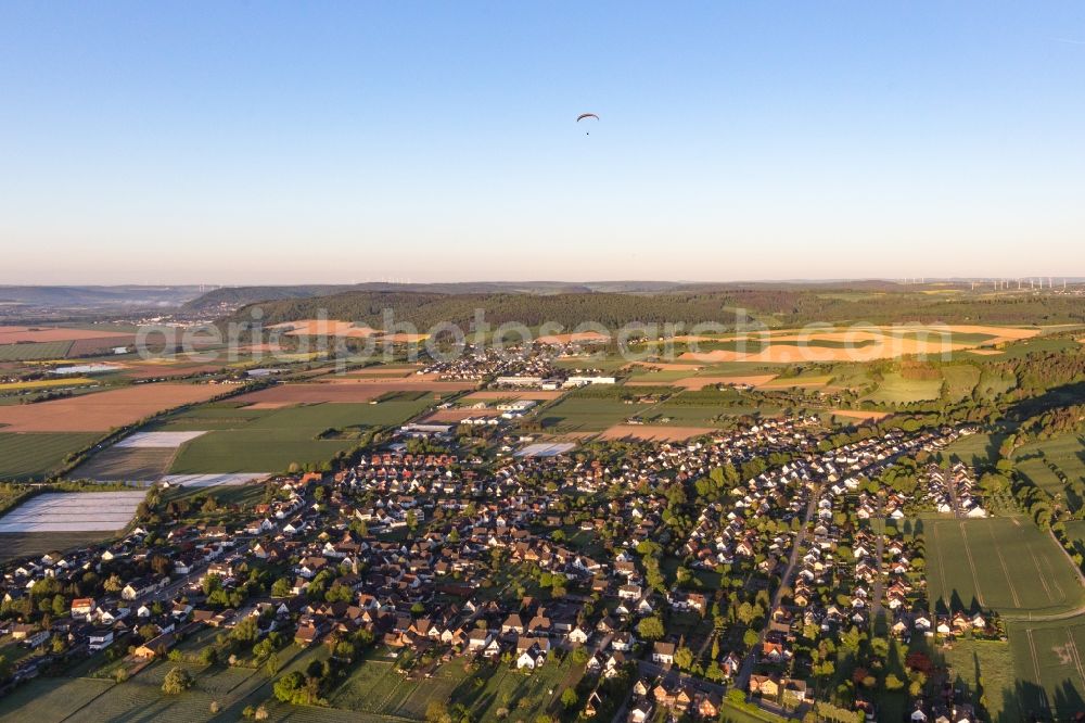 Stahle from the bird's eye view: Village view on the edge of agricultural fields and land in Stahle in the state North Rhine-Westphalia, Germany