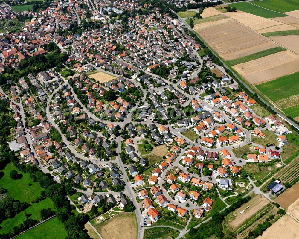 Aerial photograph Stetten a.H. - Village view on the edge of agricultural fields and land in Stetten a.H. in the state Baden-Wuerttemberg, Germany