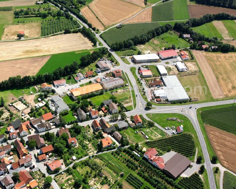 Aerial image Stetten a.H. - Village view on the edge of agricultural fields and land in Stetten a.H. in the state Baden-Wuerttemberg, Germany