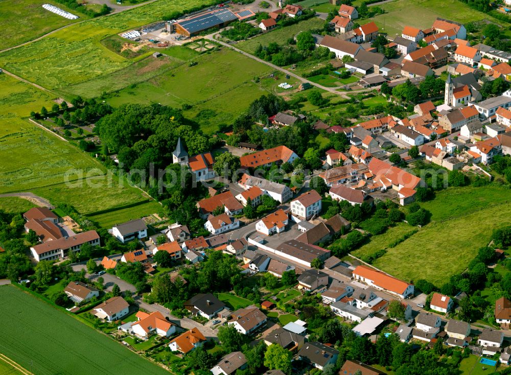 Aerial photograph Stetten - Village view on the edge of agricultural fields and land in Stetten in the state Rhineland-Palatinate, Germany