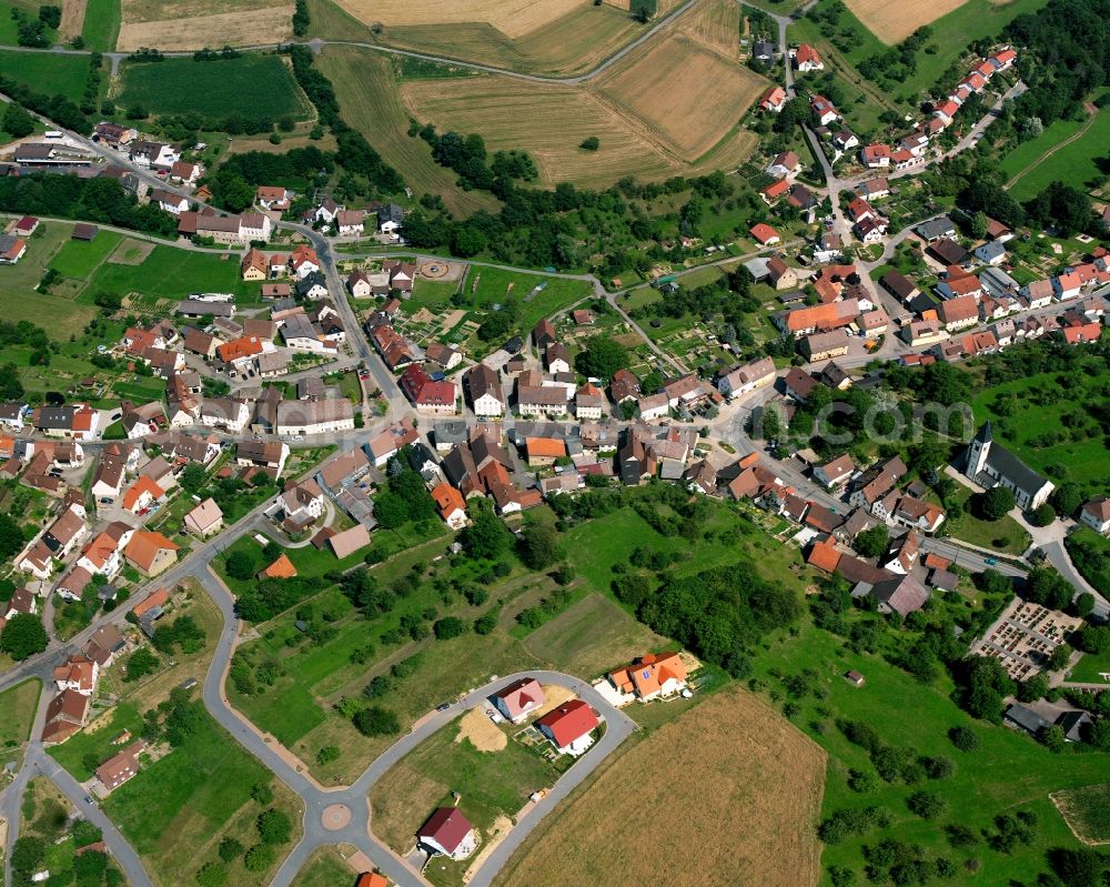 Tiefenbach from the bird's eye view: Village view on the edge of agricultural fields and land in Tiefenbach in the state Baden-Wuerttemberg, Germany