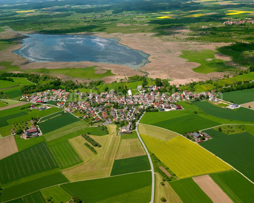 Tiefenbach from above - Village view on the edge of agricultural fields and land in Tiefenbach in the state Baden-Wuerttemberg, Germany