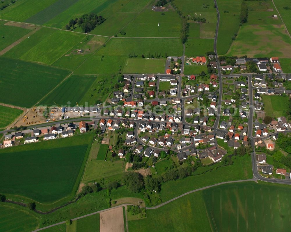 Aerial photograph Trohe - Village view on the edge of agricultural fields and land in Trohe in the state Hesse, Germany