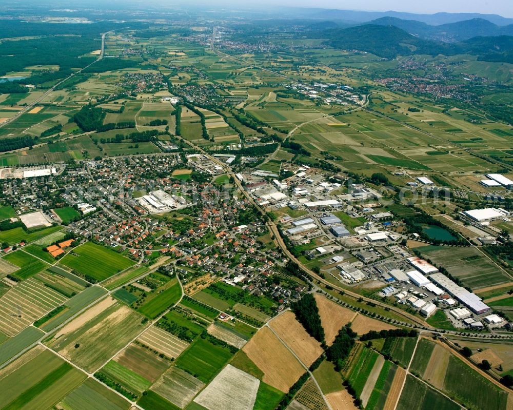 Aerial photograph Vimbuch - Village view on the edge of agricultural fields and land in Vimbuch in the state Baden-Wuerttemberg, Germany