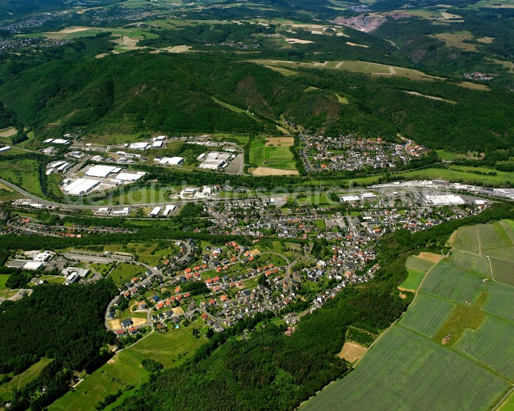 Aerial photograph Weierbach - Village view on the edge of agricultural fields and land in Weierbach in the state Rhineland-Palatinate, Germany