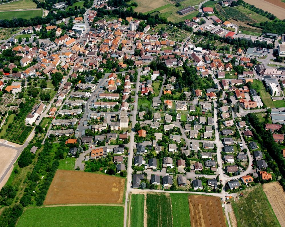 Aerial image Willsbach - Village view on the edge of agricultural fields and land in Willsbach in the state Baden-Wuerttemberg, Germany