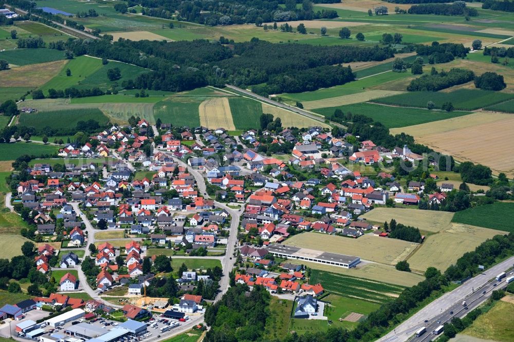 Winden a.Aign from above - Village view on the edge of agricultural fields and land in Winden a.Aign in the state Bavaria, Germany