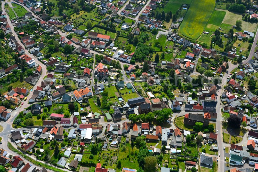 Aerial photograph Wolferode - Village view on the edge of agricultural fields and land in Wolferode in the state Saxony-Anhalt, Germany