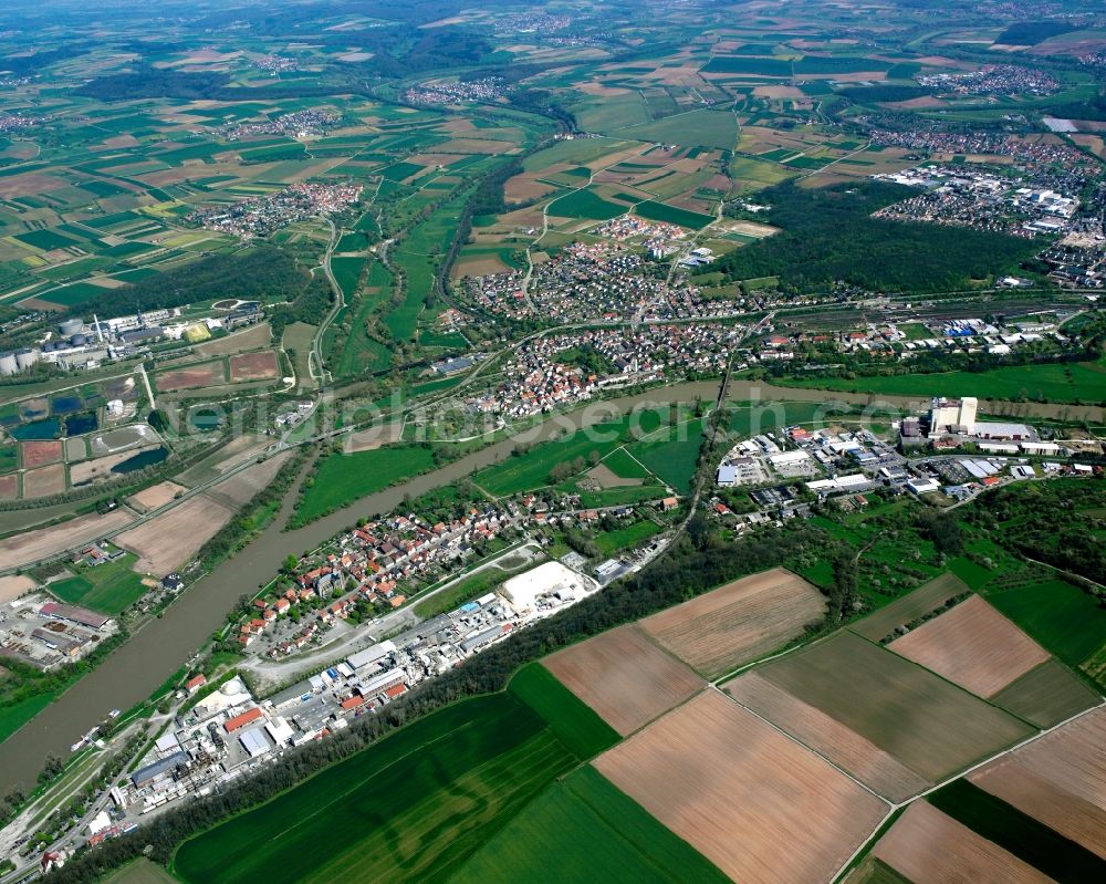 Aerial photograph Zimmerhof - Village view on the edge of agricultural fields and land in Zimmerhof in the state Baden-Wuerttemberg, Germany