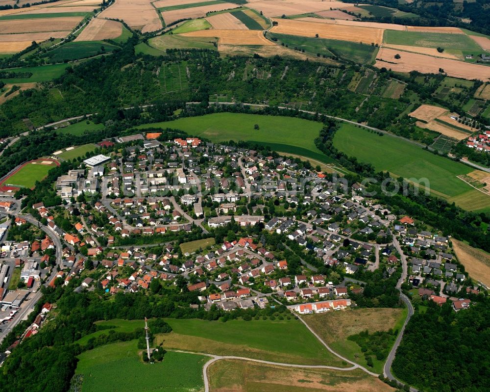 Aerial photograph Züttlingen - Village view on the edge of agricultural fields and land in Züttlingen in the state Baden-Wuerttemberg, Germany