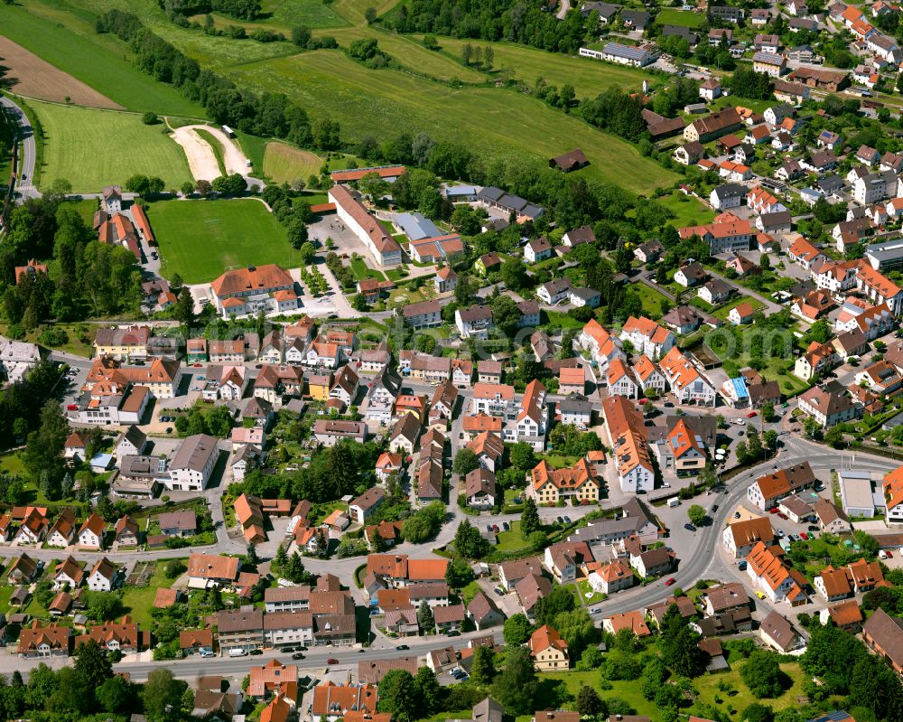 Reinstetten from the bird's eye view: Town View of the streets and houses of the residential areas in Reinstetten in the state Baden-Wuerttemberg, Germany