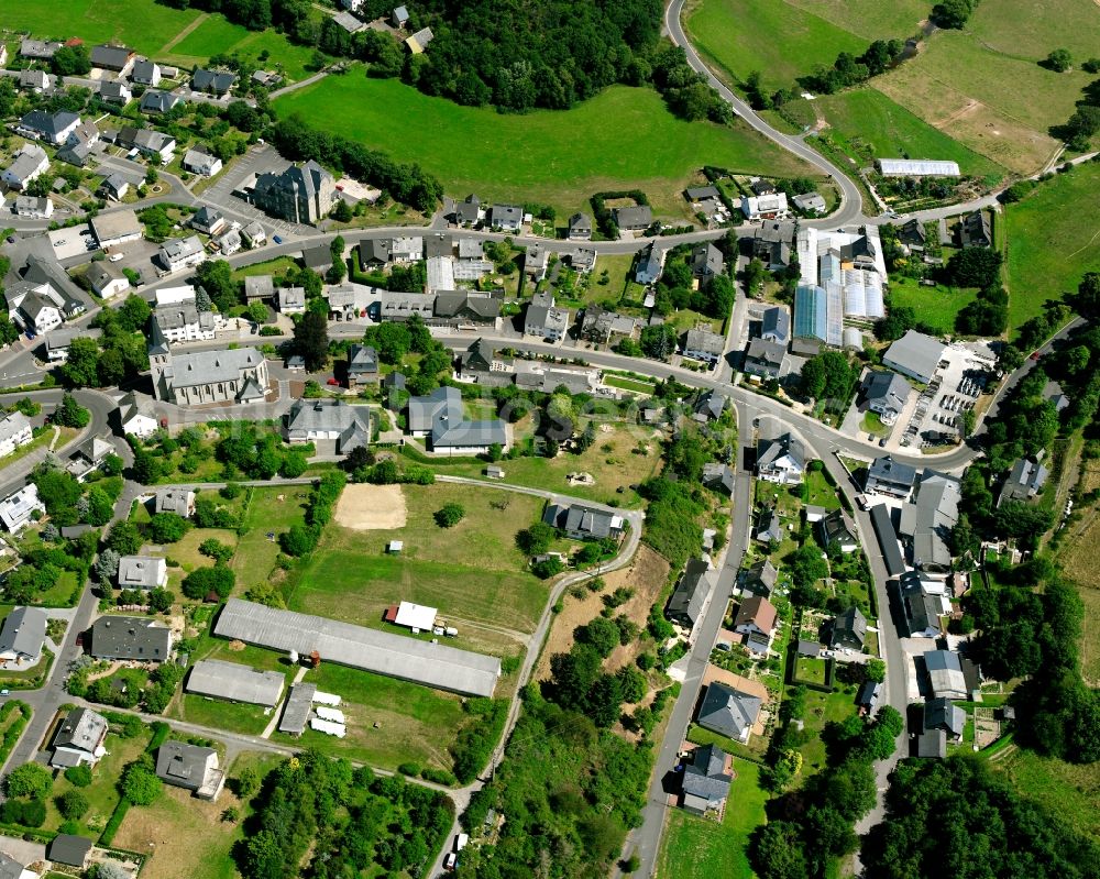 Aerial photograph Rhaunen - Town View of the streets and houses of the residential areas in Rhaunen in the state Rhineland-Palatinate, Germany