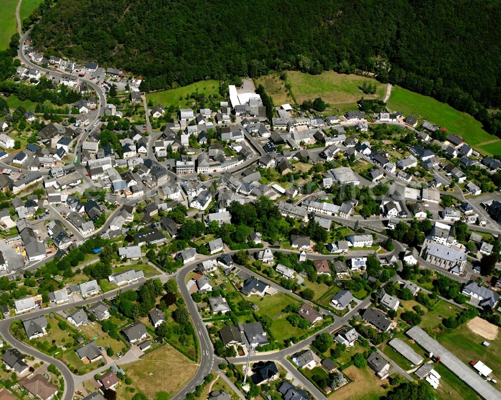 Aerial photograph Rhaunen - Town View of the streets and houses of the residential areas in Rhaunen in the state Rhineland-Palatinate, Germany