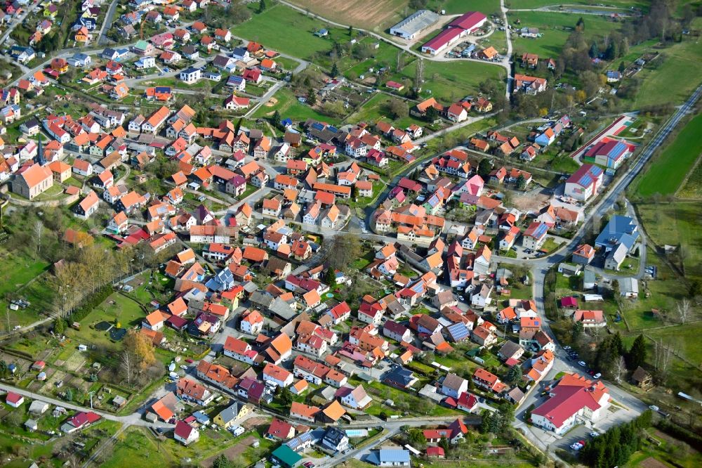 Rhönblick from the bird's eye view: Town view of the streets, houses and residential areas in Rhoenblick in the state Thuringia, Germany