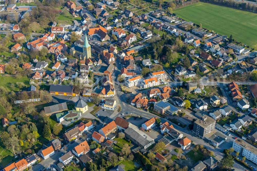 Rhynern from the bird's eye view: Town View of the streets and houses of the residential areas in Rhynern in the state North Rhine-Westphalia, Germany