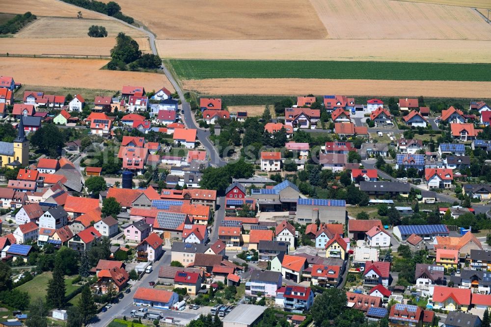 Aerial image Rieden - Town View of the streets and houses of the residential areas in Rieden in the state Bavaria, Germany