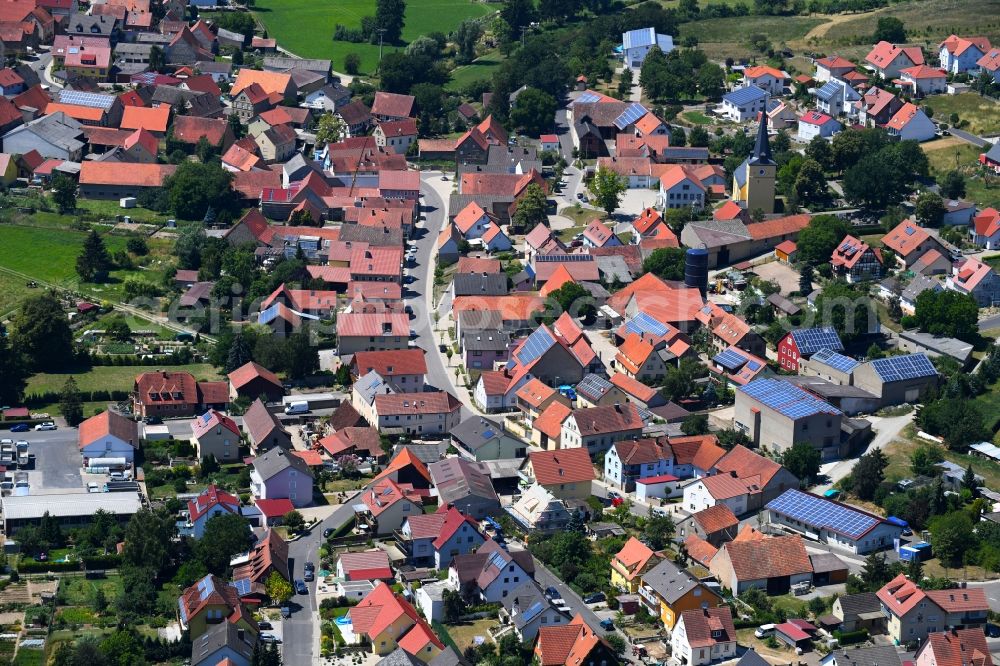 Rieden from above - Town View of the streets and houses of the residential areas in Rieden in the state Bavaria, Germany