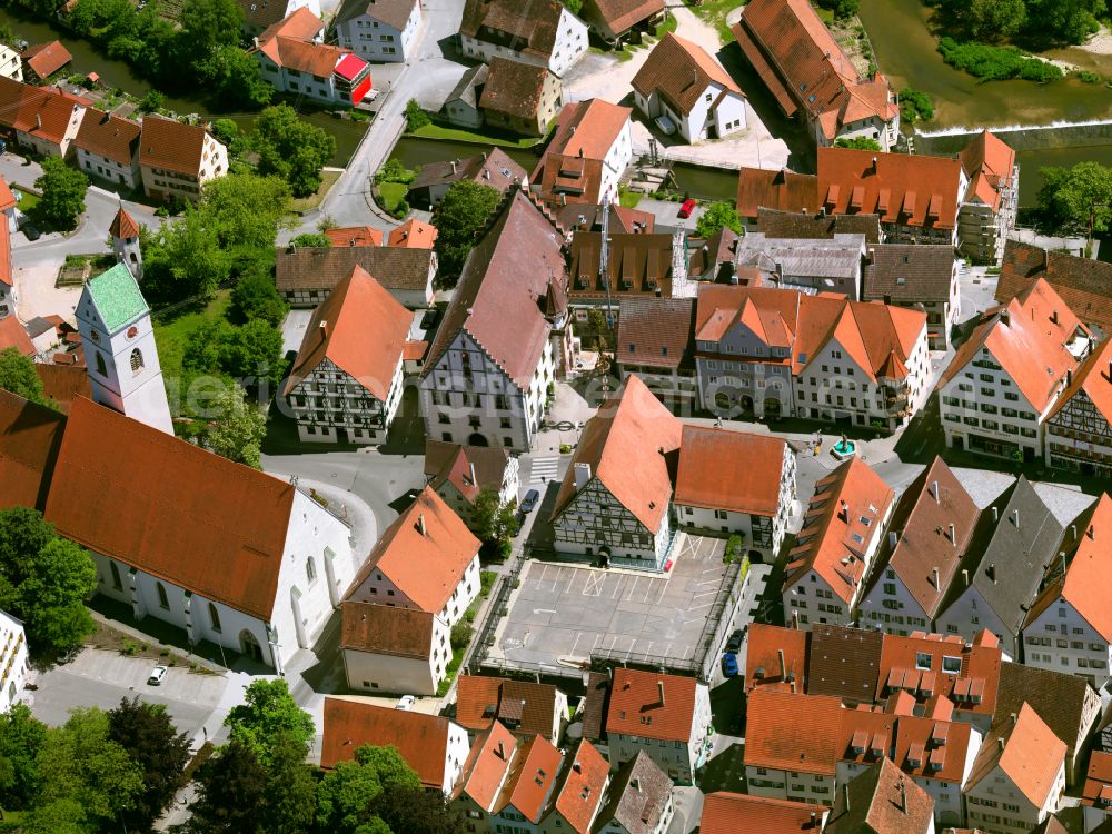 Aerial image Riedlingen - Town View of the streets and houses of the residential areas in Riedlingen in the state Baden-Wuerttemberg, Germany