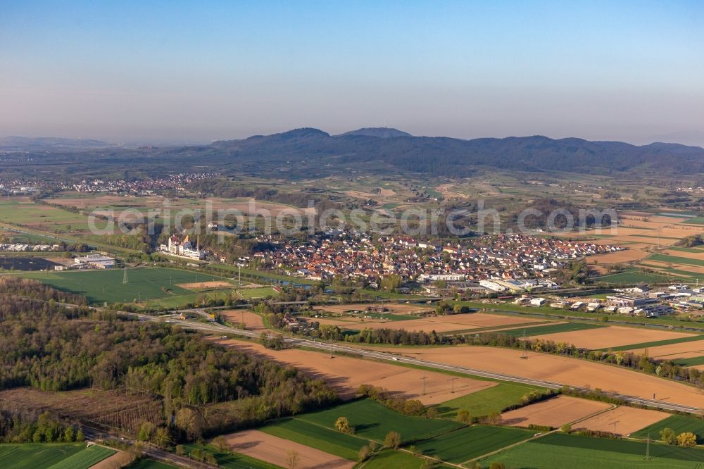 Aerial image Riegel am Kaiserstuhl - Town View of the streets and houses of the residential areas in Riegel am Kaiserstuhl in the state Baden-Wurttemberg, Germany