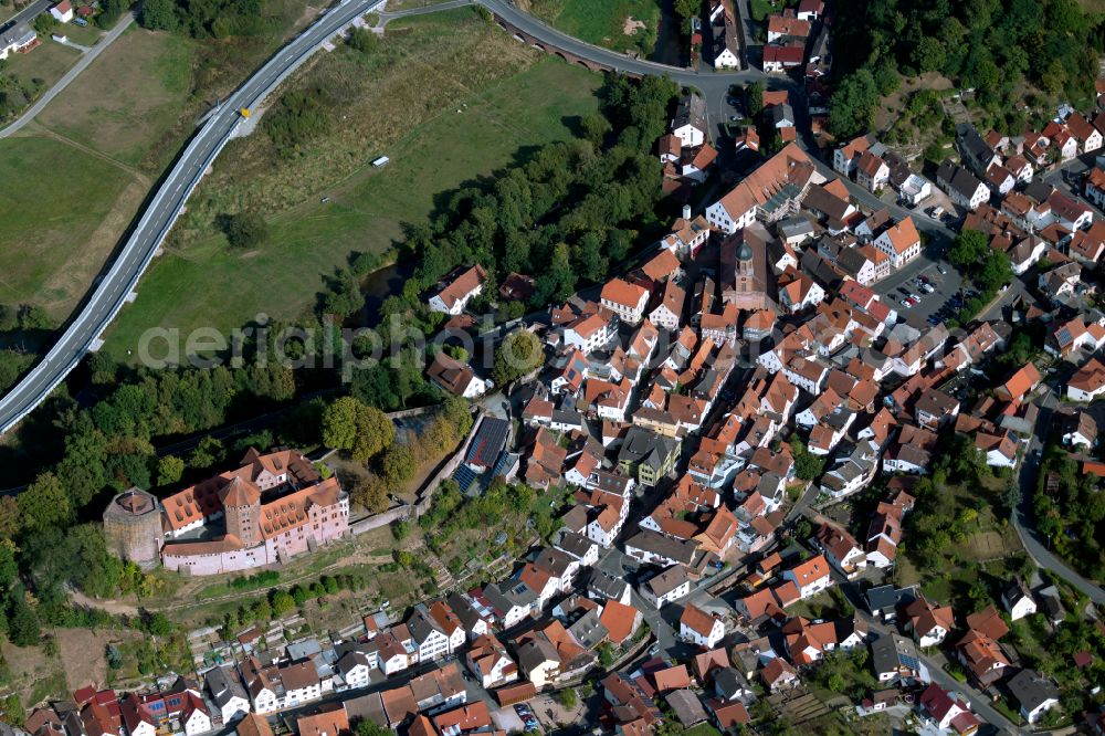 Aerial photograph Rieneck - Town View of the streets and houses of the residential areas in Rieneck in the state Bavaria, Germany