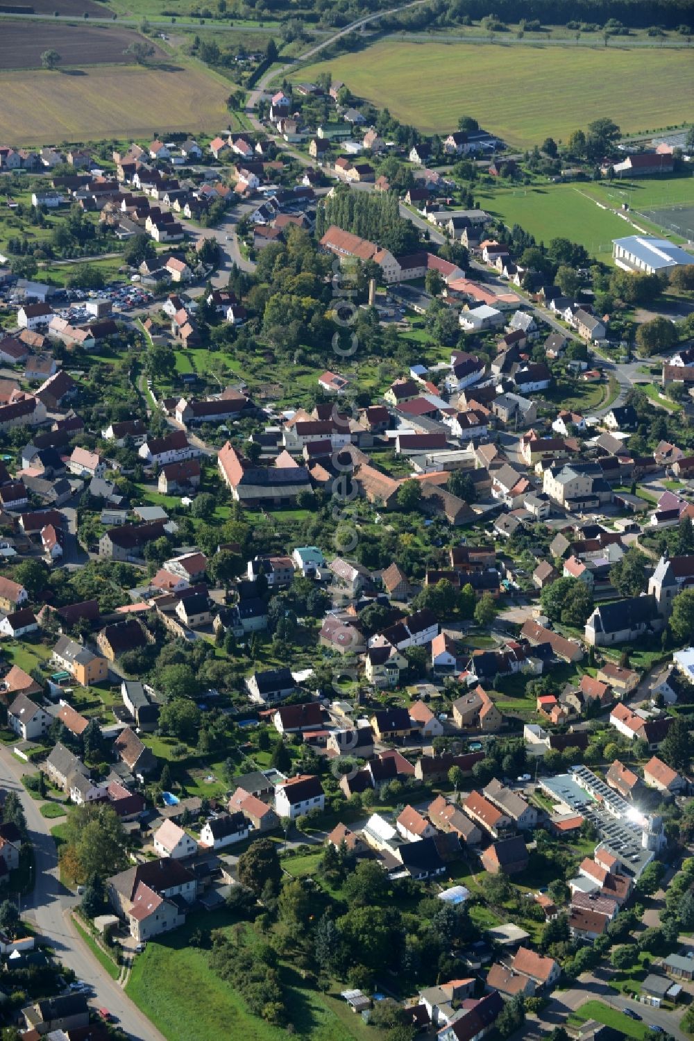 Aerial image Riestedt - Townscape of Riestedt in the state Saxony-Anhalt