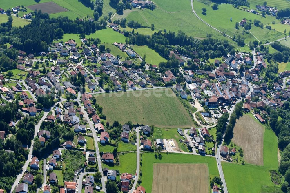 Rimbach from the bird's eye view: Town View of the streets and houses of the residential areas in Rimbach in the state Bavaria, Germany